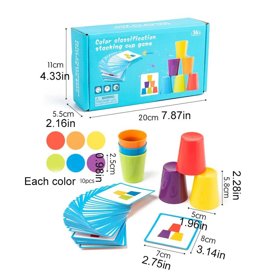 Color classification stacking cup game