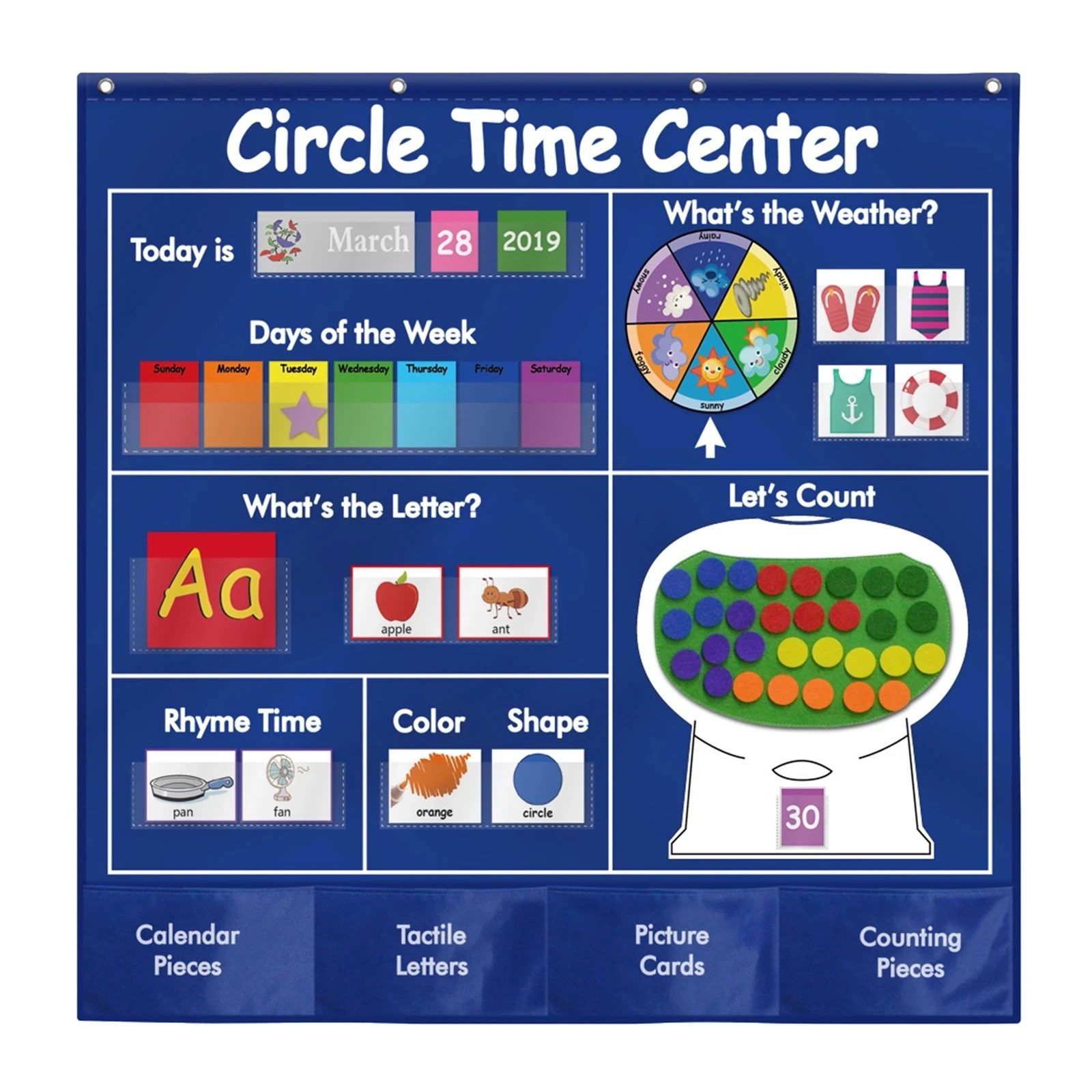 221-Piece Circle Time Wall Chart - Interactive Learning Board for Classrooms, Homeschool and Daycare Circle Time
