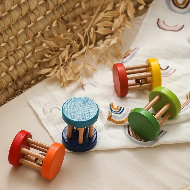 Color Wooden Rattle Toy 0-12 Months Baby - 1pc