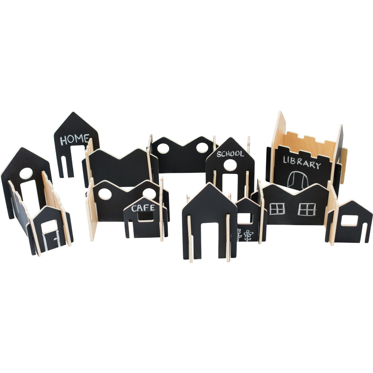 Large City Scape Town Building Chalkboard DIY Play Toy house
