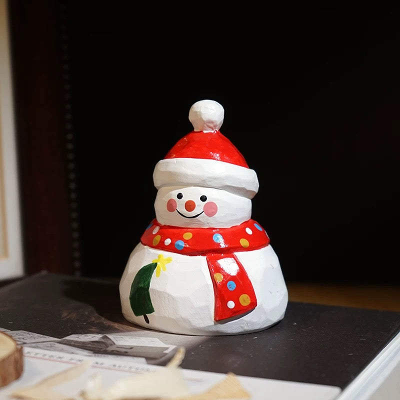 Hand-carved Solid Wood Christmas Decorations