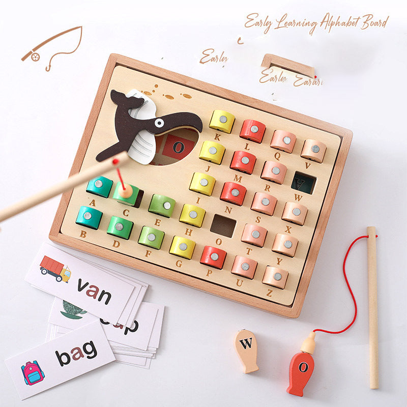 children's wooden fishing puzzle toy Wooden Fishing Puzzle Toy