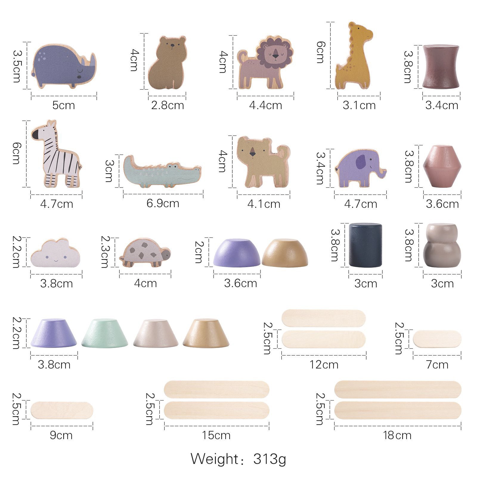 Children's Solid Wood Jenga Early Education Cognitive Toys