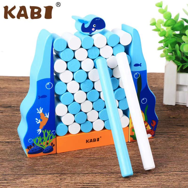 Wooden Whale Diving Game- Fine motor skills toys