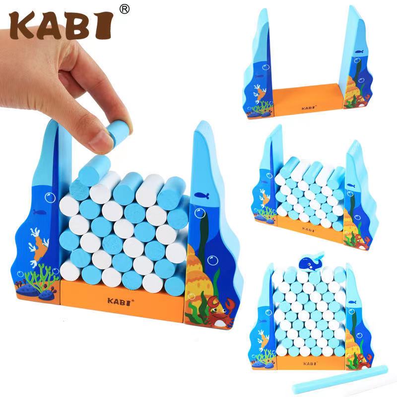 Wooden Whale Diving Game- Fine motor skills toys