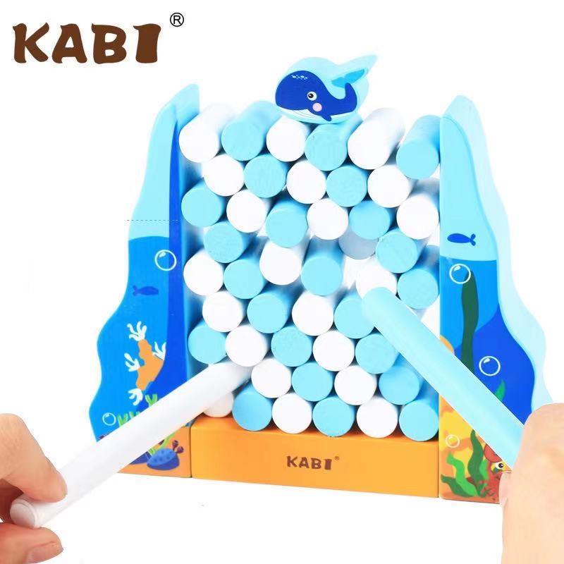 Wooden Whale Diving Game- Fine motor skills toys