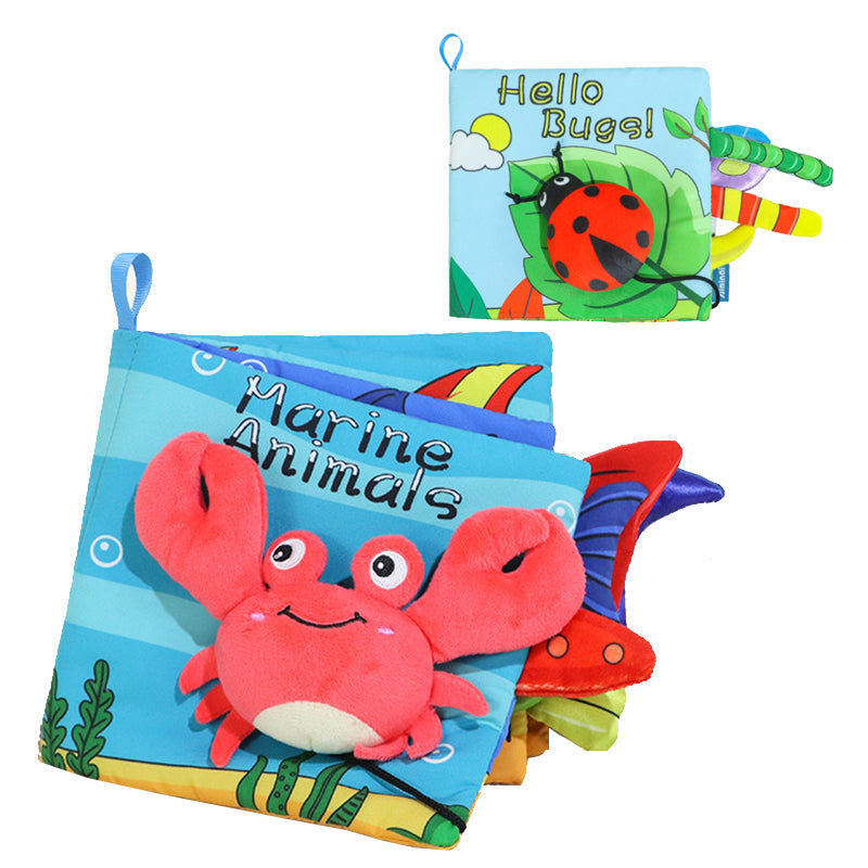 Fidtoy Baby Crinkle Cloth Book for Newborns – Montessori Sensory Fabric Activity Book for Babies 0-12 Months