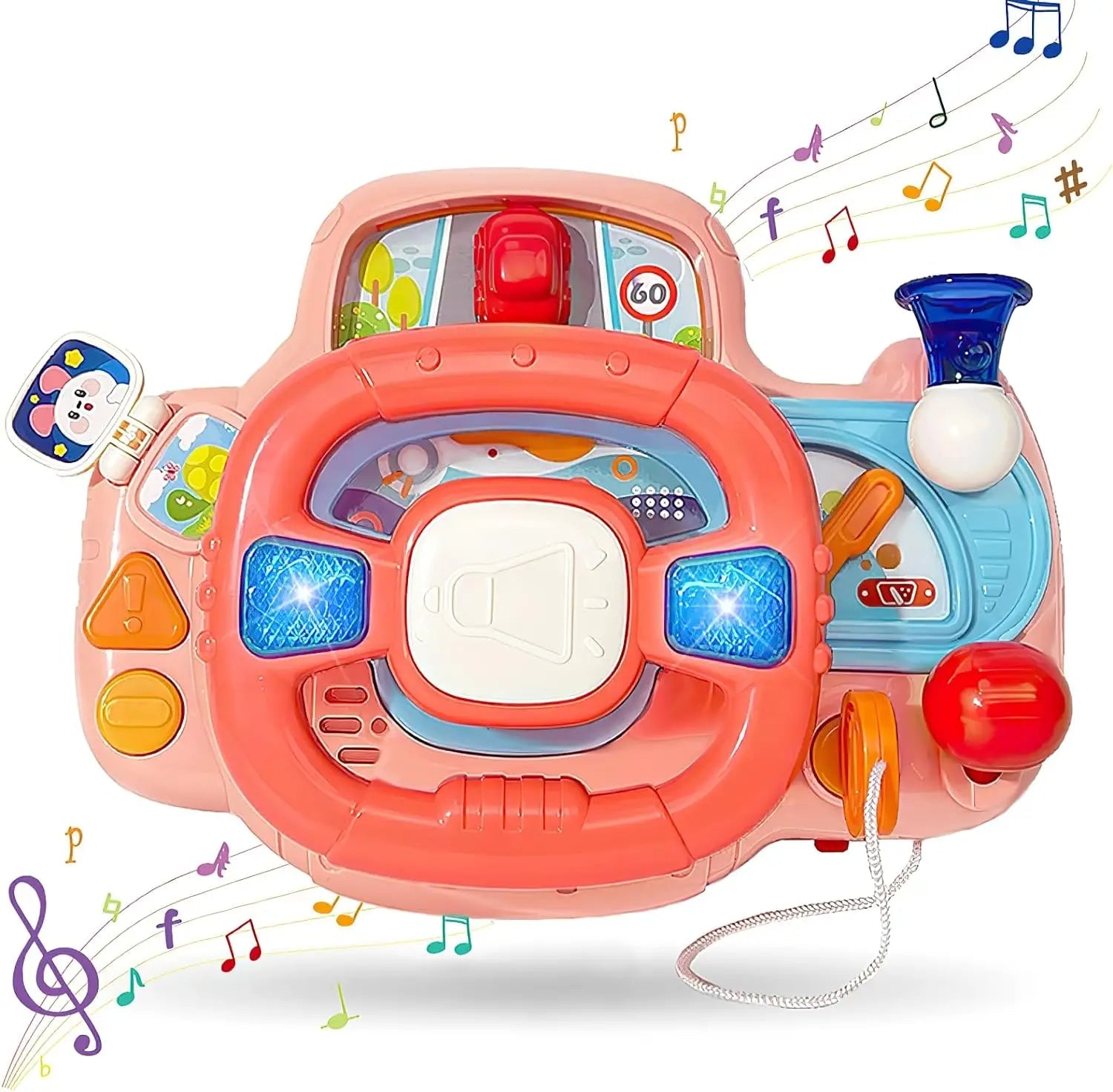 Fidtoy Baby Steering Wheel Toy with Lights and Sounds – Interactive Musical Driving Toy for Toddlers