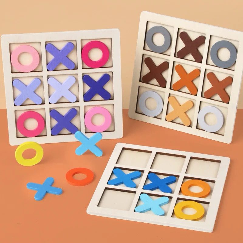 Wooden Tic Tac Toe Game – Classic Strategy Puzzle for Kids and Families