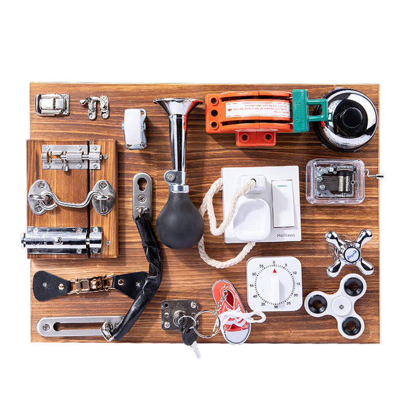 Montessori Early Education Teaching Aids Carbonized Busy Board