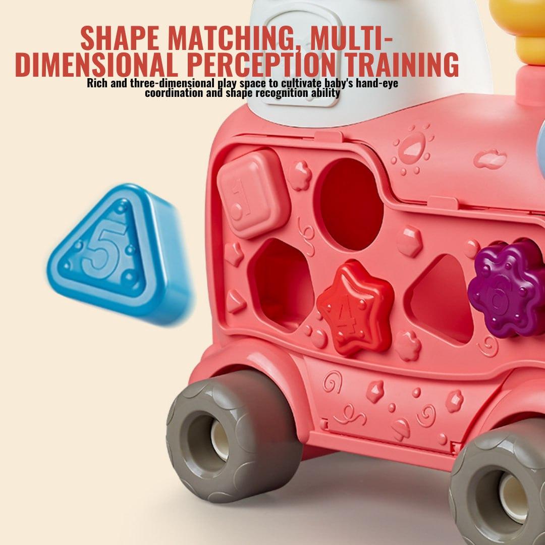 BIBI-INN Walker Train Ages 24 Months+ Musical Multifunctional Ride-On Gift For Kids by WISHLAND