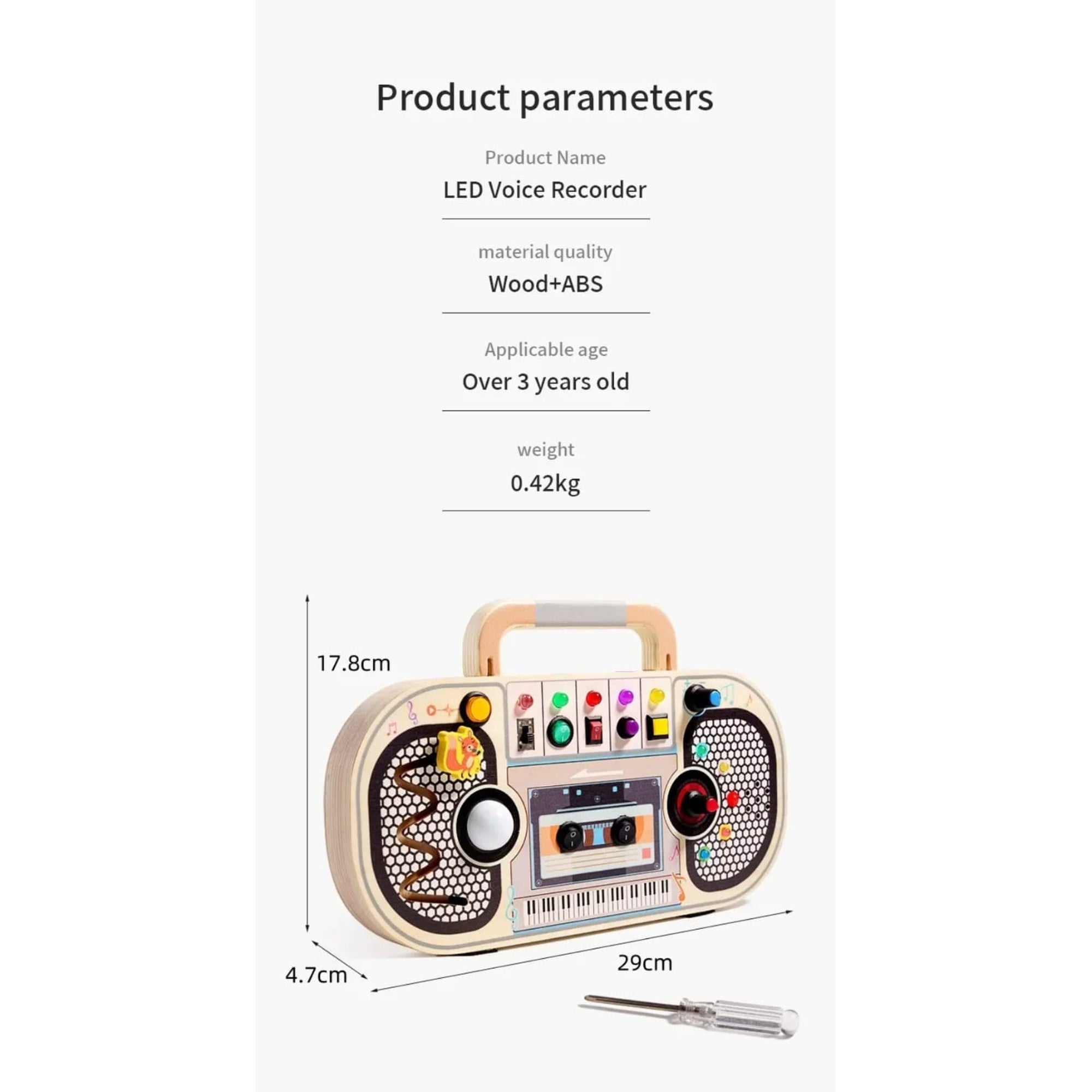 Travel Light-Up Montessori Busy Board (LED Music & Switches)