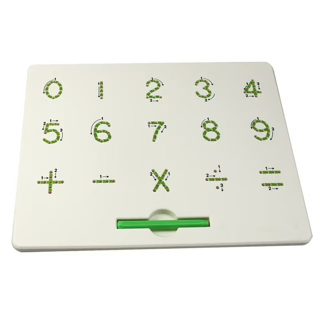 Fidtoy 1-10 Magnetic Writing Pad, Magnetic Letter and Number Writing Board with Pen Stylus, Guided Printing Practice Toy Ages 3+