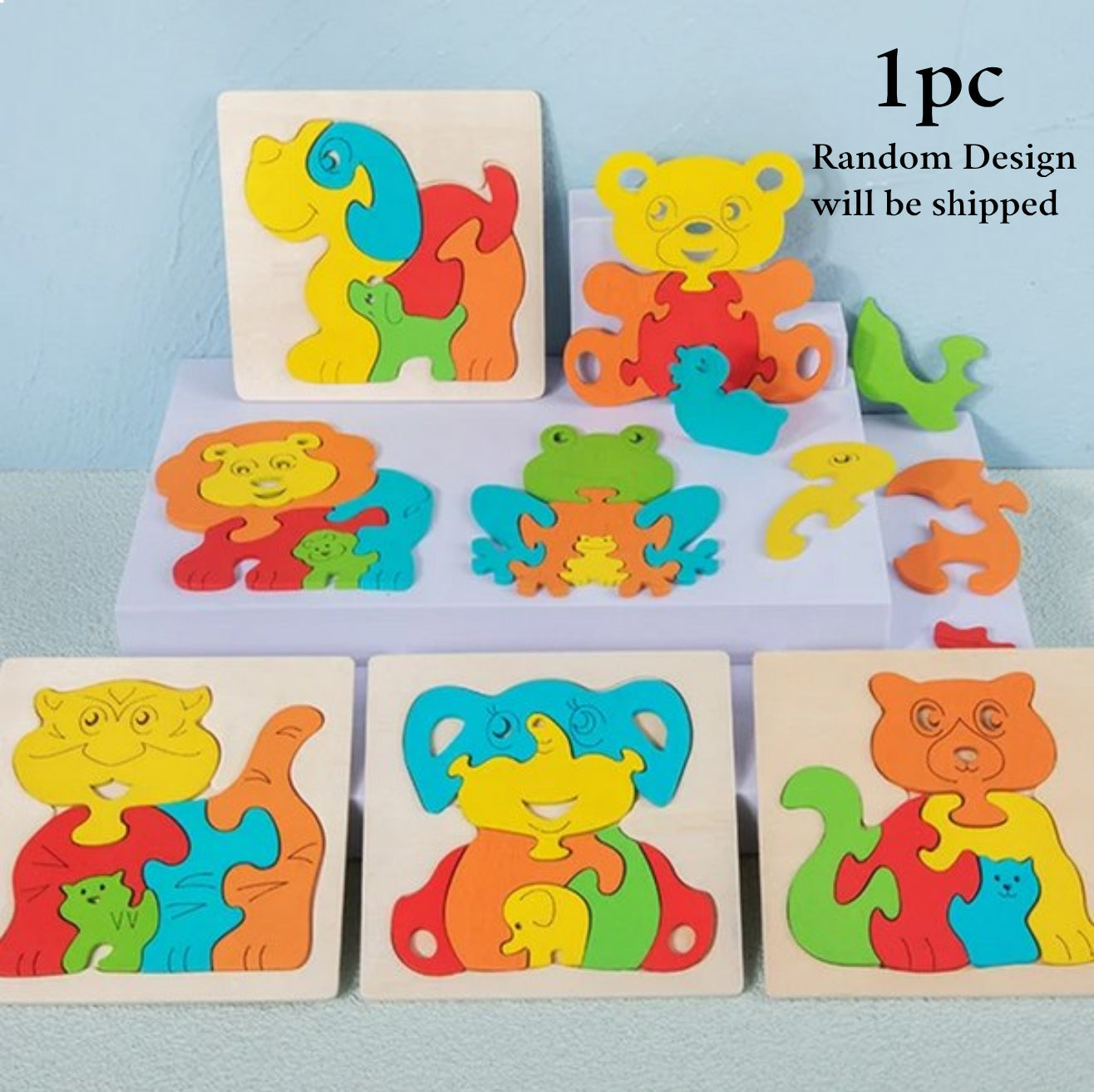 Wooden Animal Mini Puzzle | Fun and Educational Toy for Ages 3+ | one design will be shipped