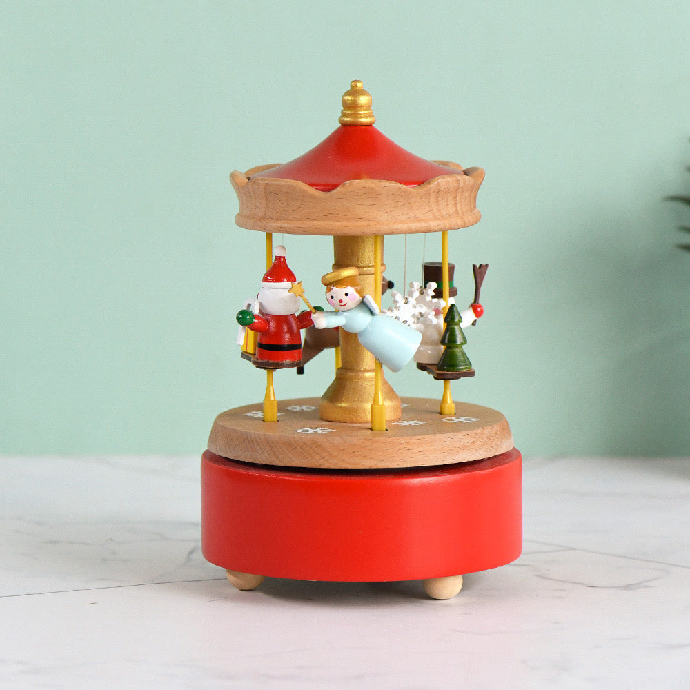 Beginner--Wooden Music Box Christmas Snowflake Decoration Elk