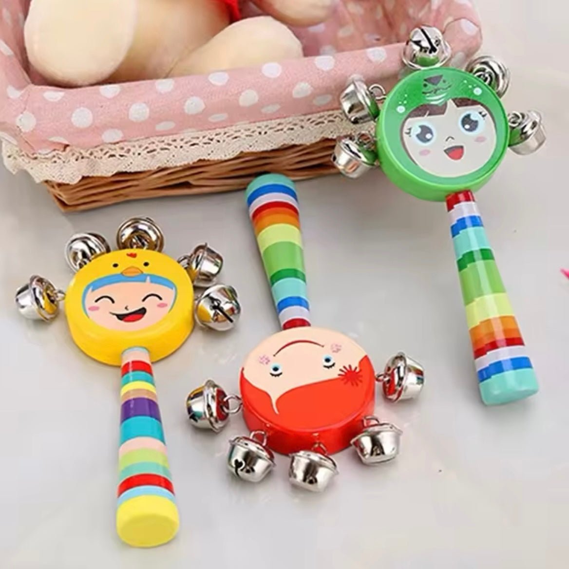 Face Kungroo Rattle | Wooden Face Rattle Toys - 1pc