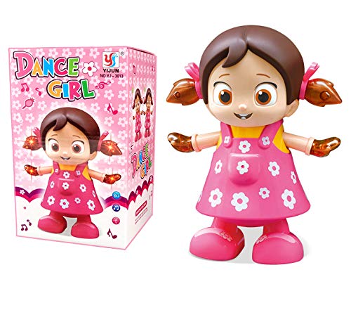 Fidtoy Dancing Girl Doll with Music Lights and Rotating Action