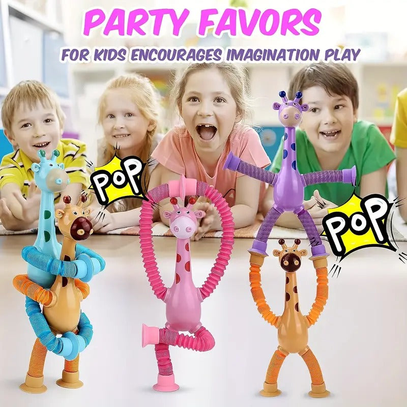 Suction Cups Sensor Toys Giraffe Pop Tubes Fidget Toy