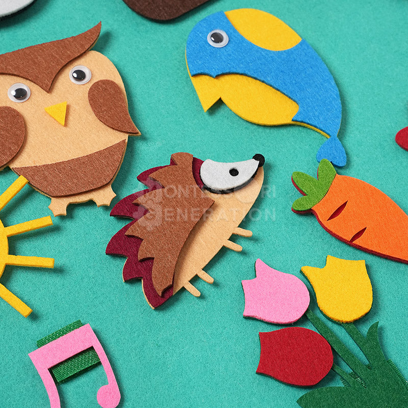 Fidtoy Jouet d'activité mural en feutre Lapin pour enfants 1+ Décoration de Pâques