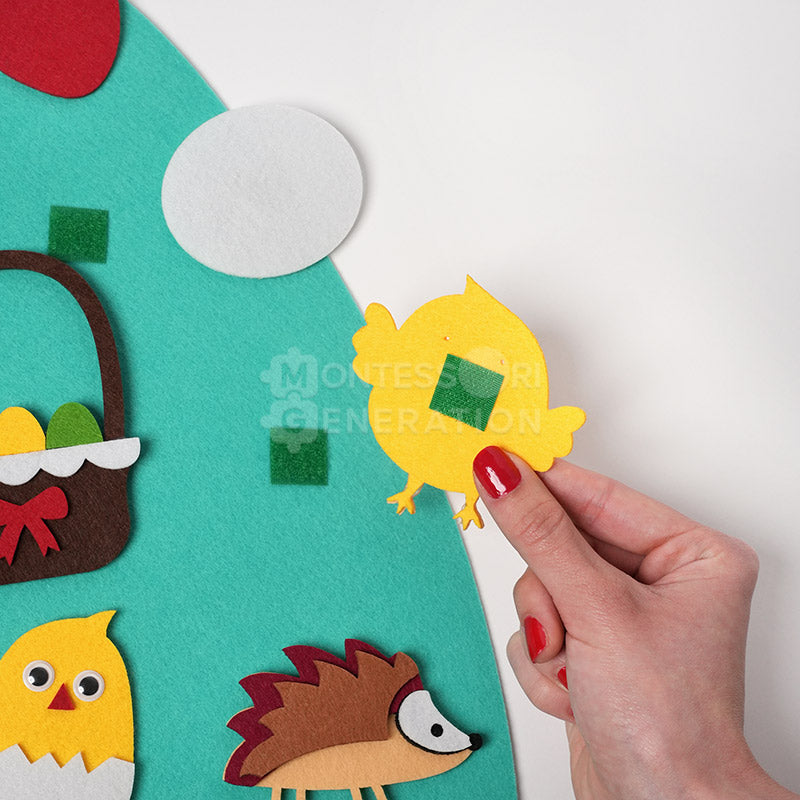 Fidtoy Jouet d'activité mural en feutre Lapin pour enfants 1+ Décoration de Pâques