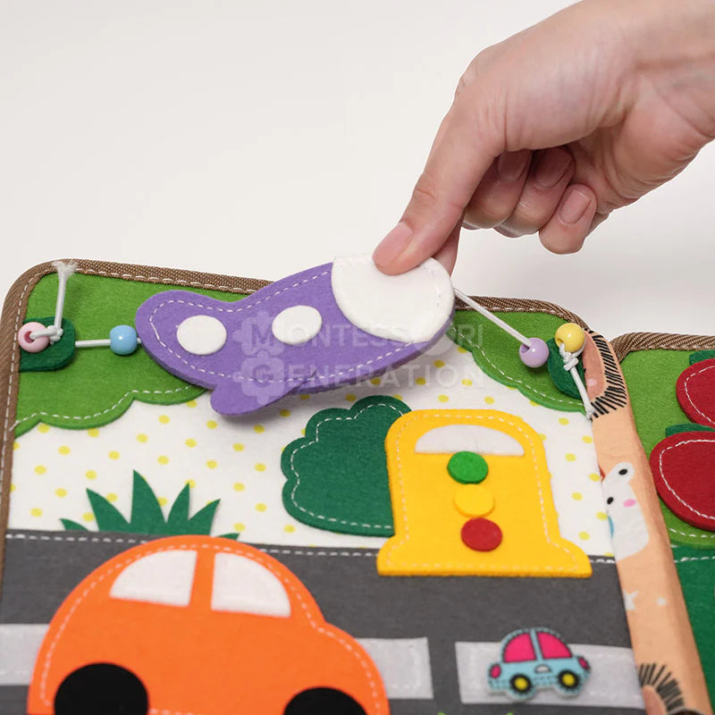 Fidtoy Felt Montessori Activity Book – 16 Page Busy Book for Toddlers