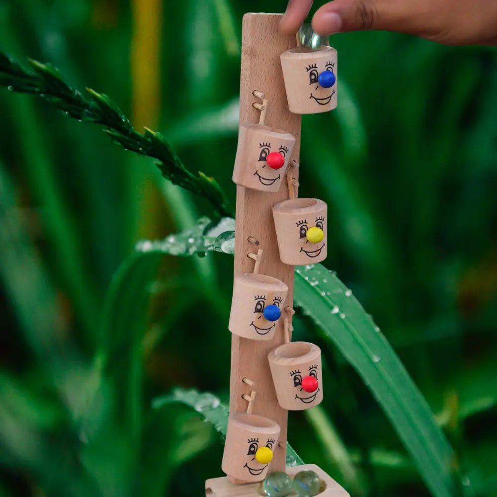 Goli Game | Wooden Marble Slider Toy, Smiley Face Wooden Slider Marble Tree Game