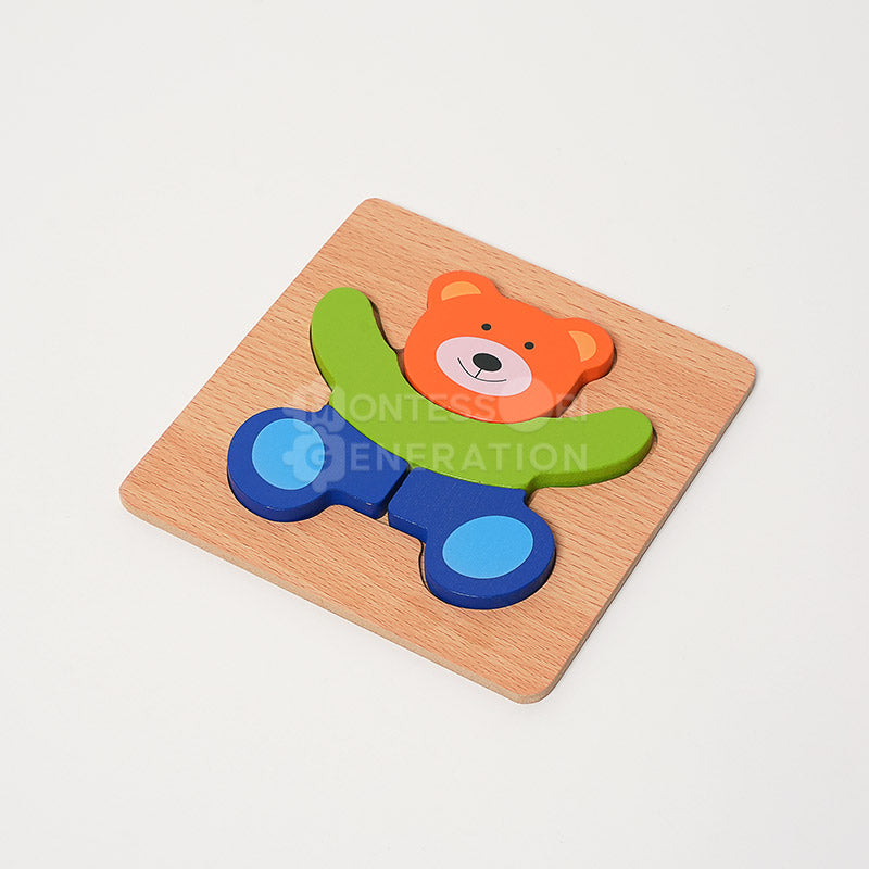 Fidtoy Wooden Toddler Puzzle Set – 6 Educational Puzzles for Kids 2+
