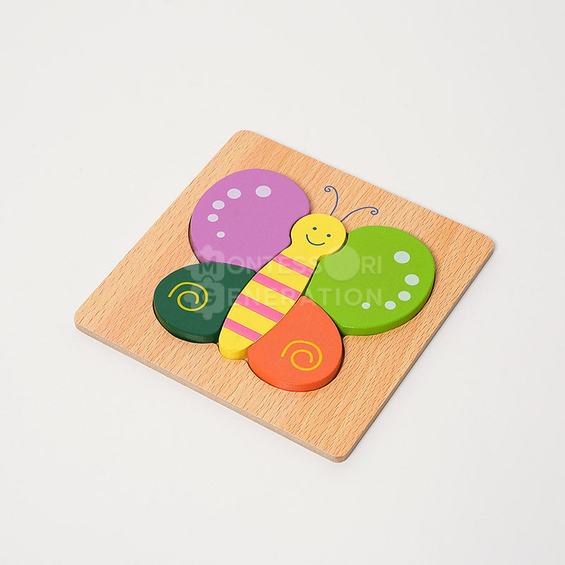 Fidtoy Wooden Toddler Puzzle Set – 6 Educational Puzzles for Kids 2+