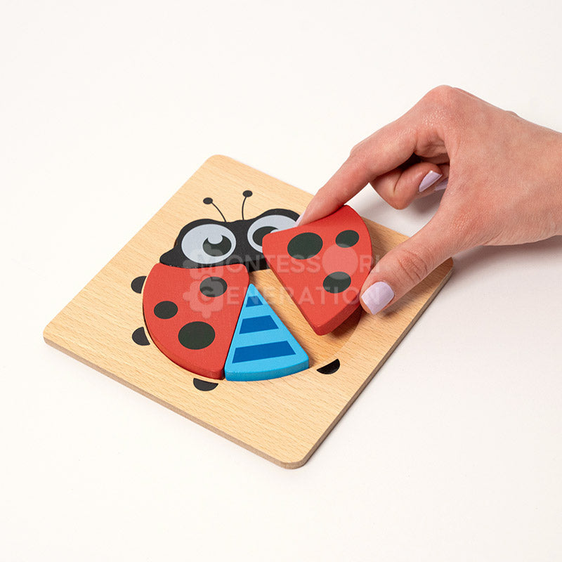 Fidtoy Wooden Toddler Puzzle Set – 6 Educational Puzzles for Kids 2+