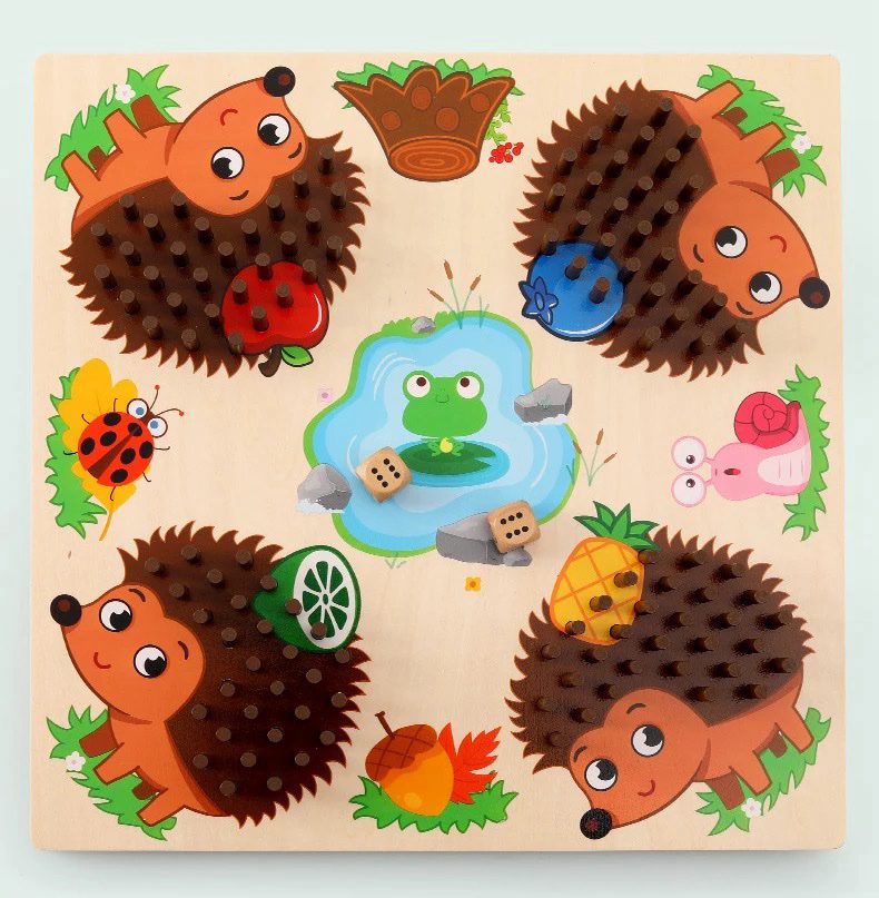 Hedgehog Math Game (Addition and Subtraction) - Wooden Math Toy for Toddlers and Preschoolers