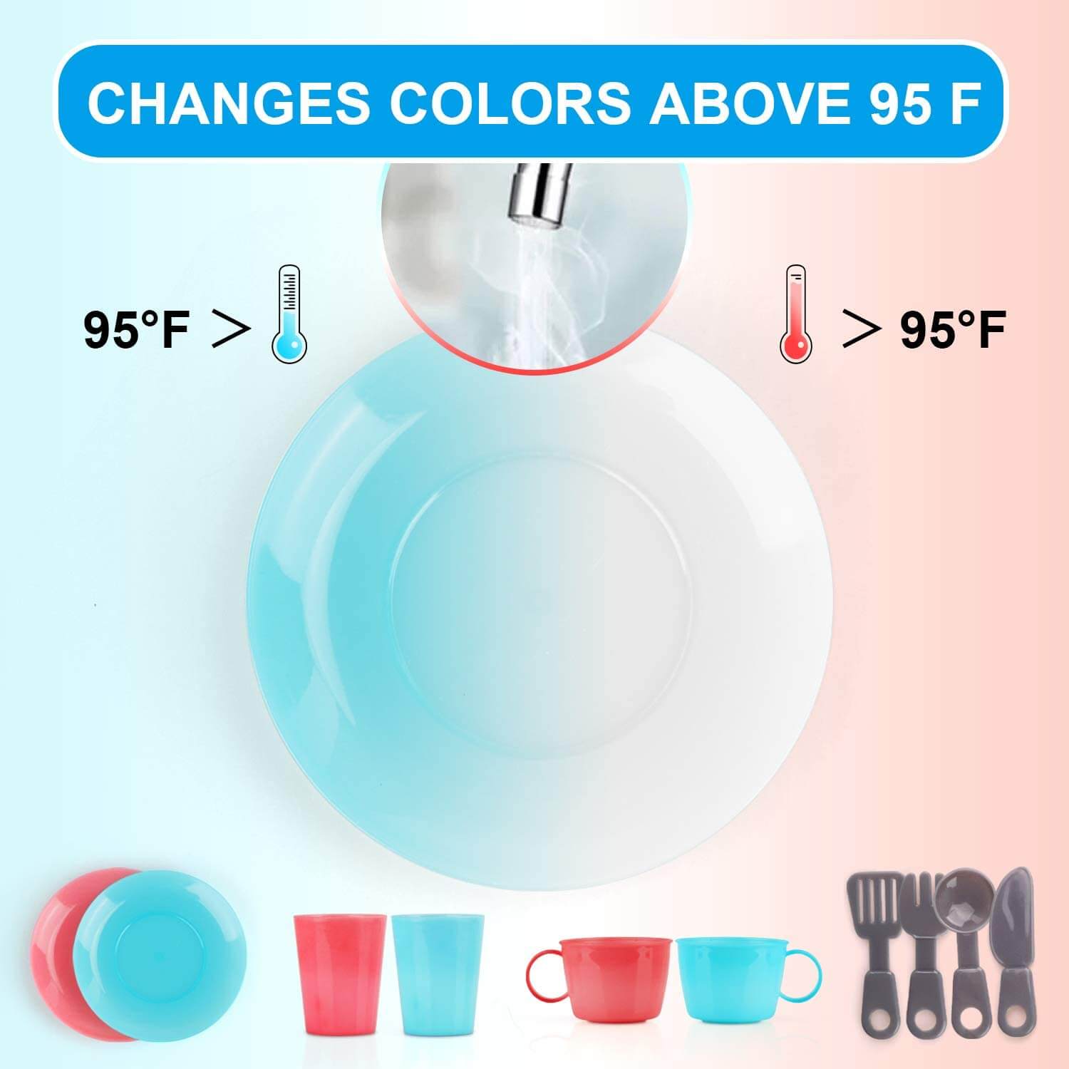 Fidtoy Play Kitchen Sink Toy with Faucet and Accessories for Kids