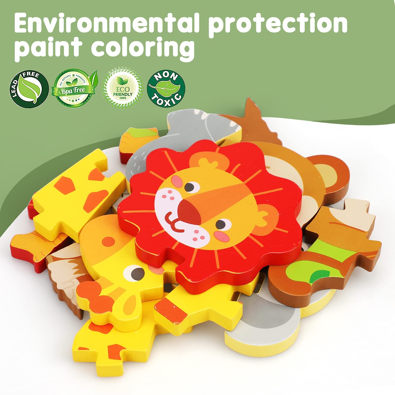 4 Pack Wooden Puzzles for Toddlers