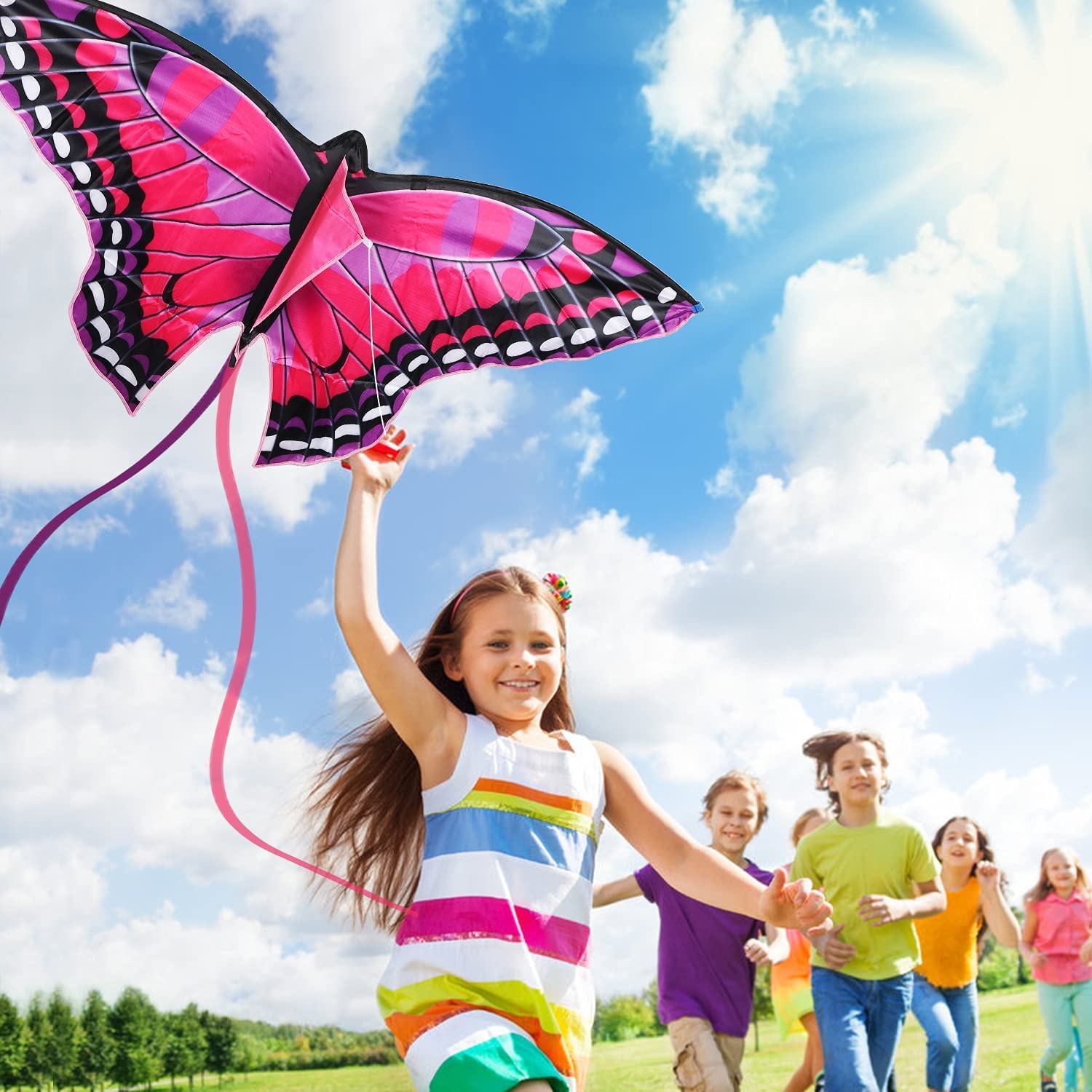 Fidtoy Butterfly Kite for Kids Easy to Fly Outdoor Beach Toy
