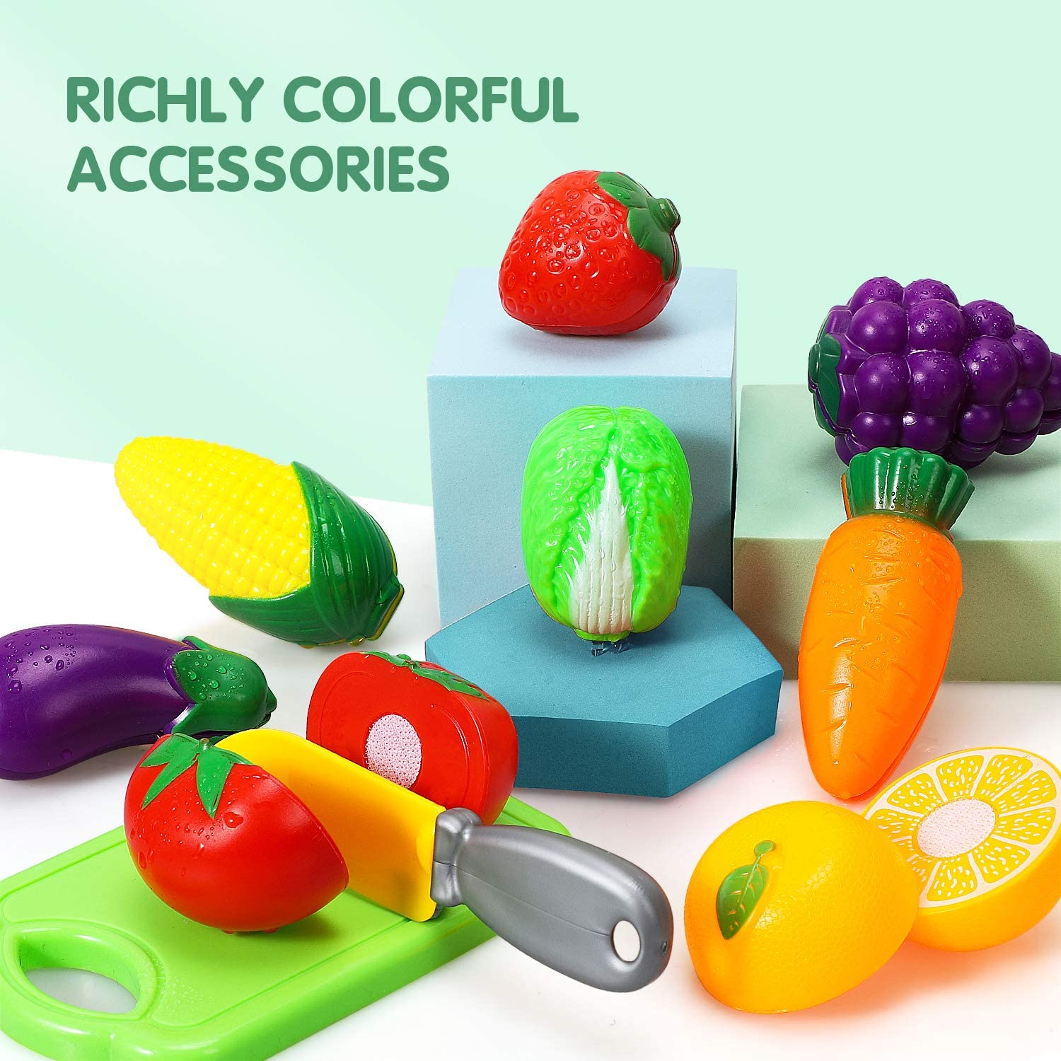 Kitchen Play Sink Toy with Play Food