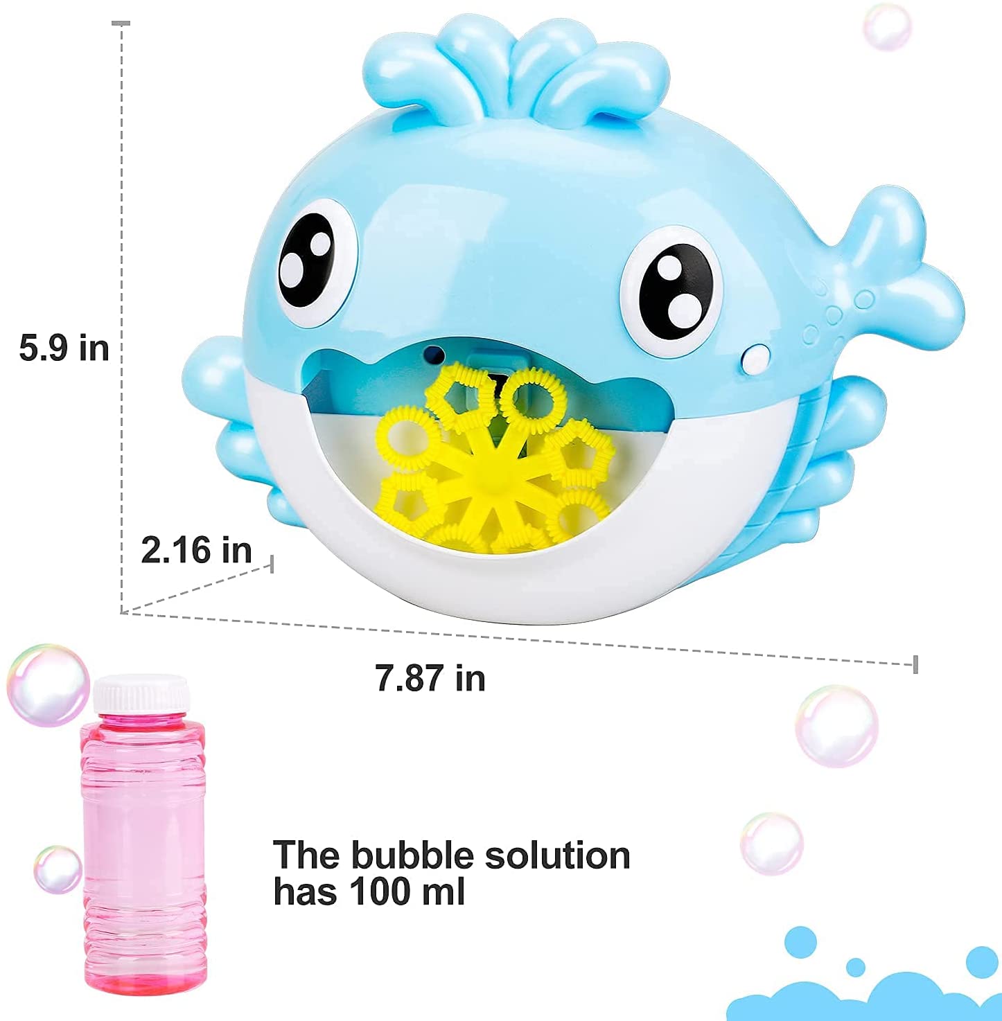 Fidtoy Whale & Crab Bubble Bath Toy for Kids with Music and Bubbles