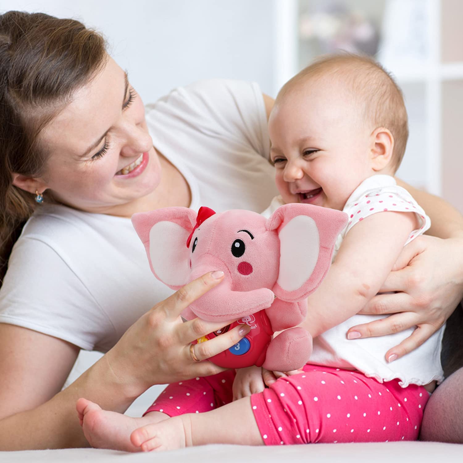 Fidtoy Musical Elephant Plush Baby Toy with Lights and Sounds