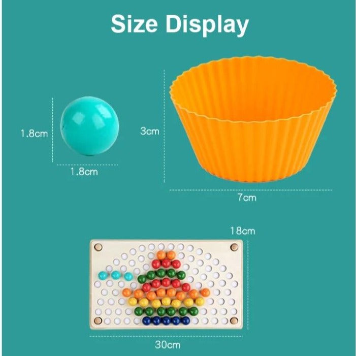 Wooden Rainbow Bead Board - Open Ended Toys