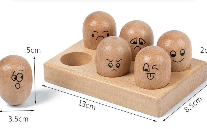Wooden Emoji Egg - Open Ended Toys