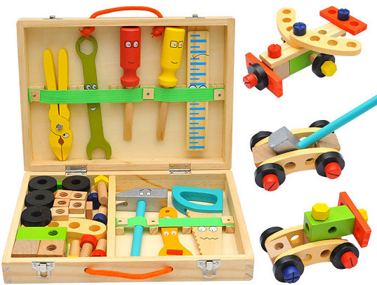 34 PCS Wooden Tool Box - Best Open Ended Toys