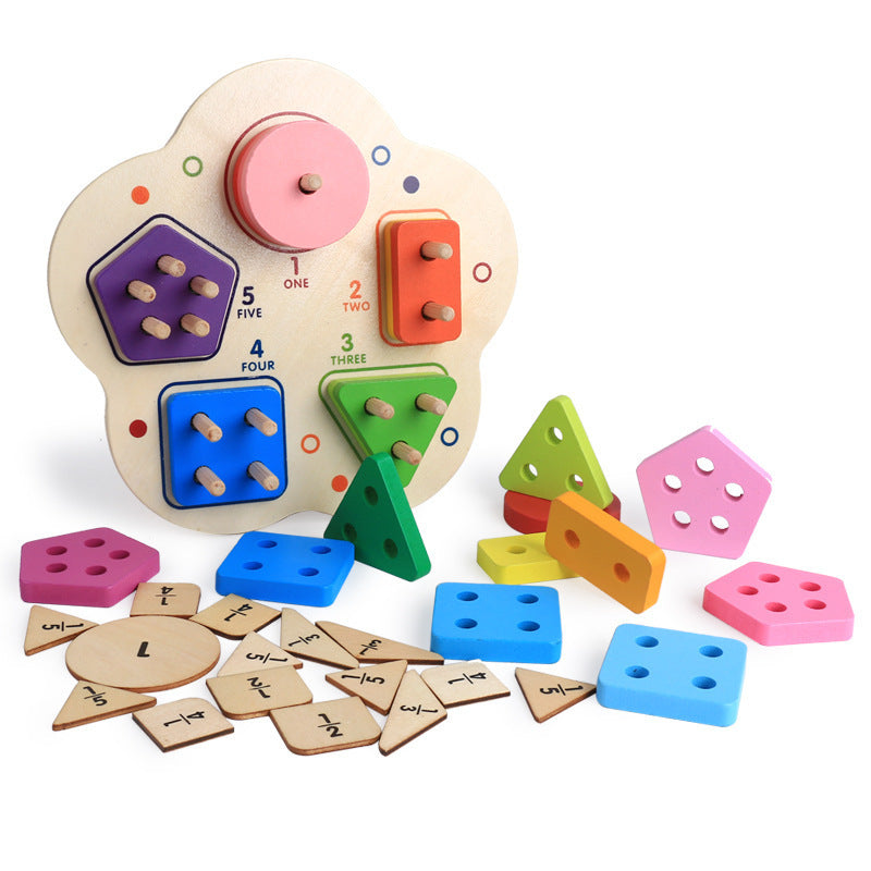 Wooden number shape and fraction -Mathematics toys