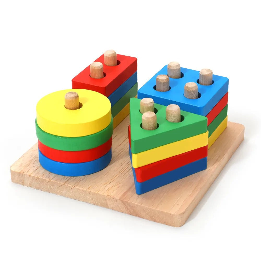 2 in 1 Geometrical Shapes Learning Four Columns with Marker - 848