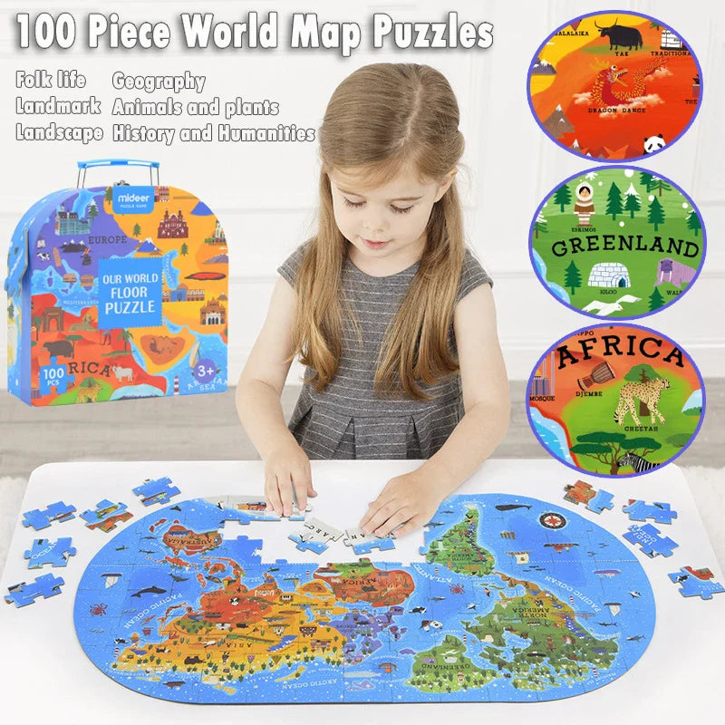 GeoMap – Educativo y divertido – Puzle de mapa mundial para el suelo