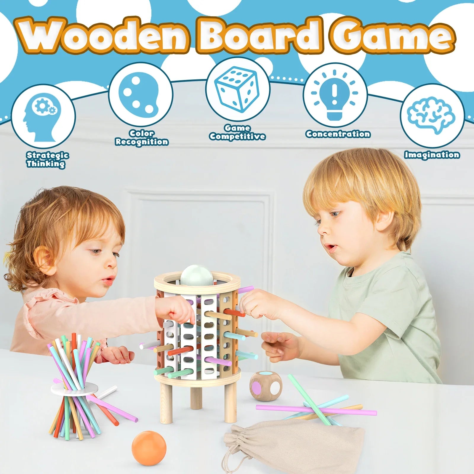 Balance Tower™ – Stapel & Tel – Houten Denkspel