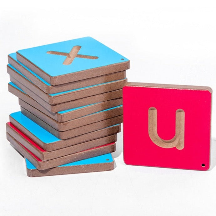 Wooden Colourful Tracing Boards - Best Alphabet and Number Learning Toys