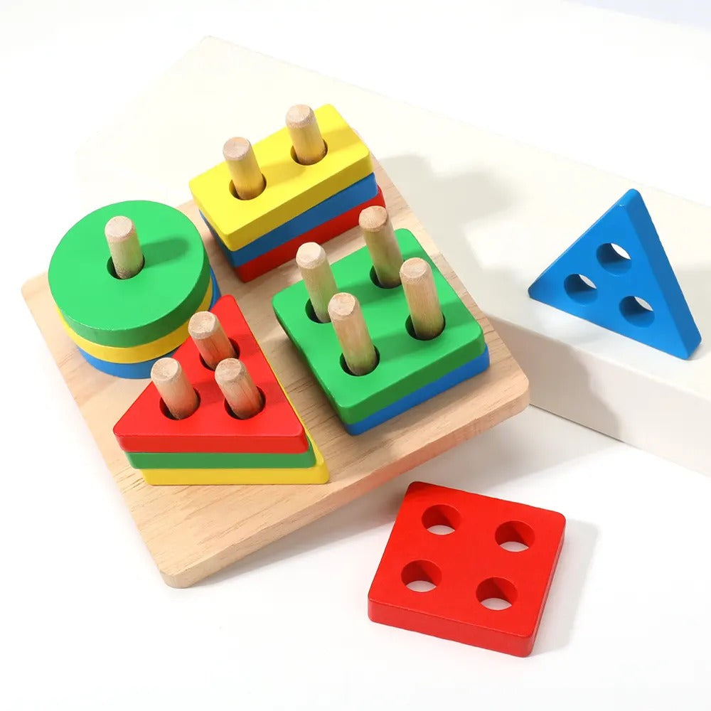 2 in 1 Geometrical Shapes Learning Four Columns with Marker - 848