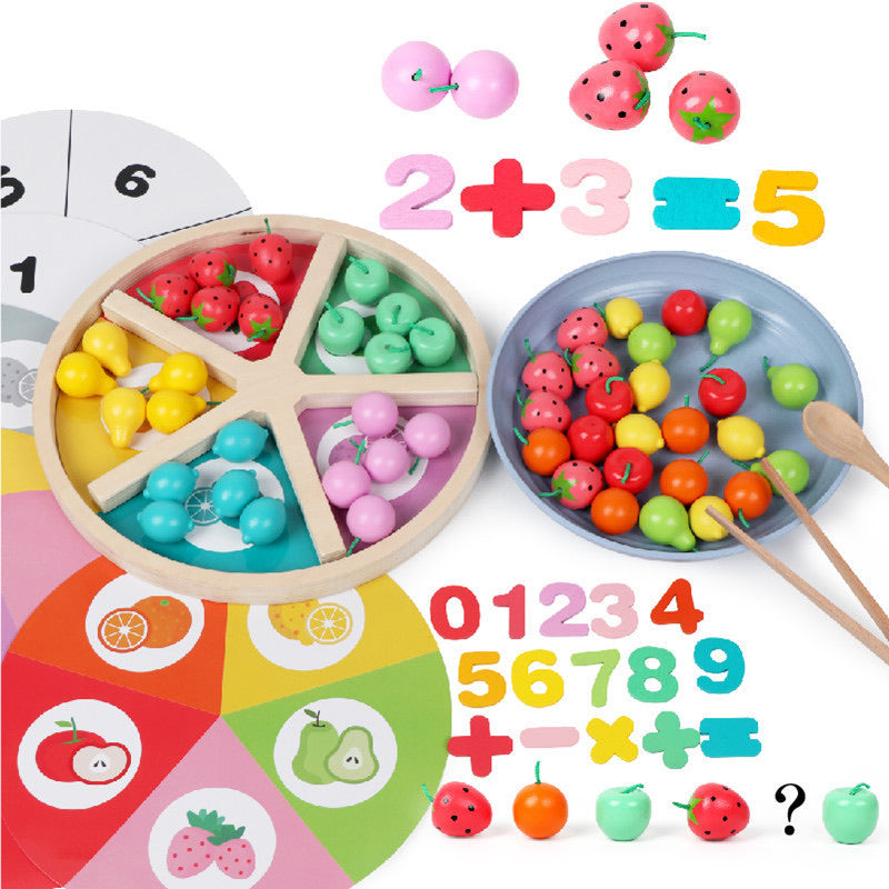 Wooden Fruit Sorting Math Game- Mathematics toys