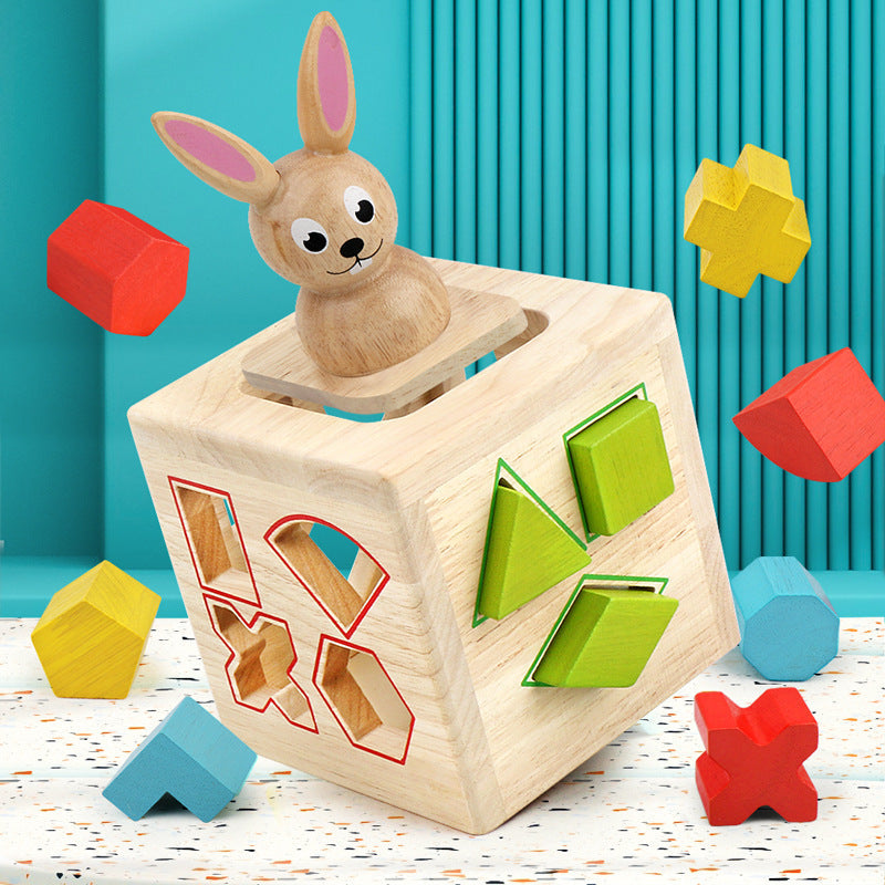 Wooden Rabbit Shape Box- Fine motor skills toys