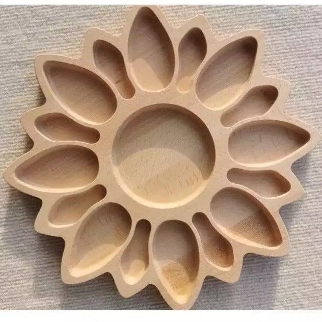 Wooden Sunflower Sensory Play Tray-Open Ended Play