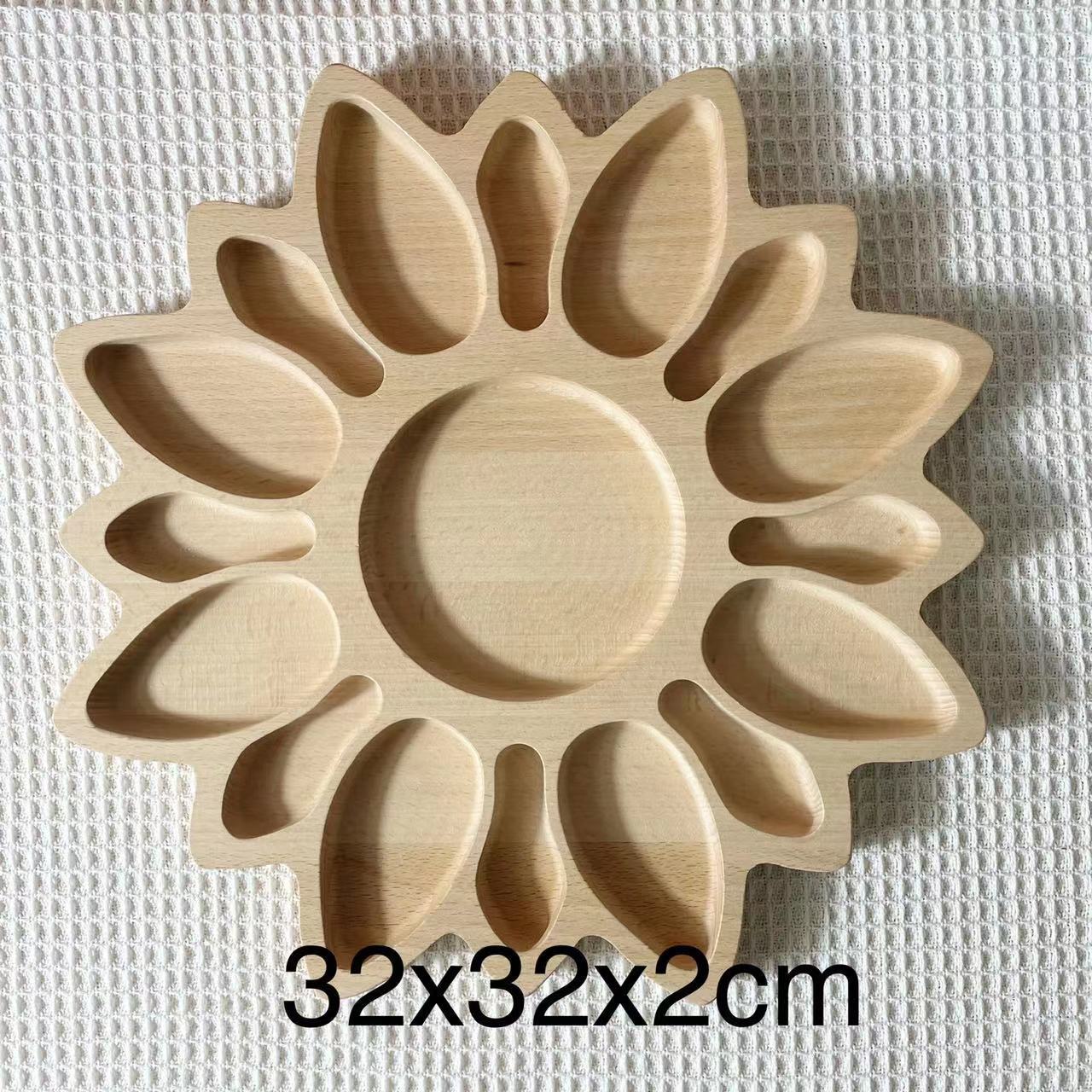 Wooden Sunflower Sensory Play Tray-Open Ended Play