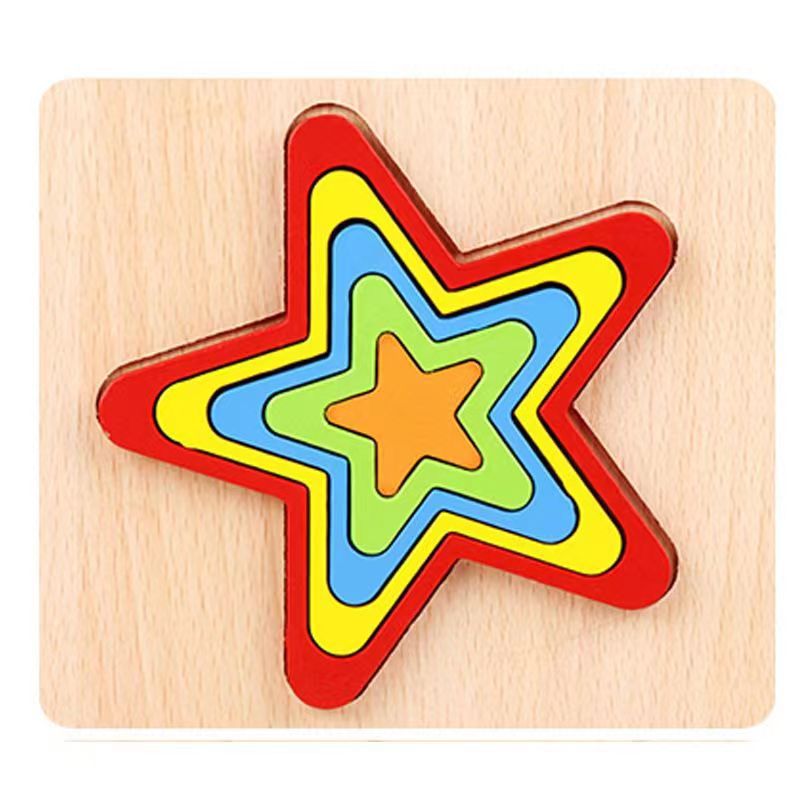 Wooden Shape Puzzles set of 3 - Best Wooden Open Ended Toys
